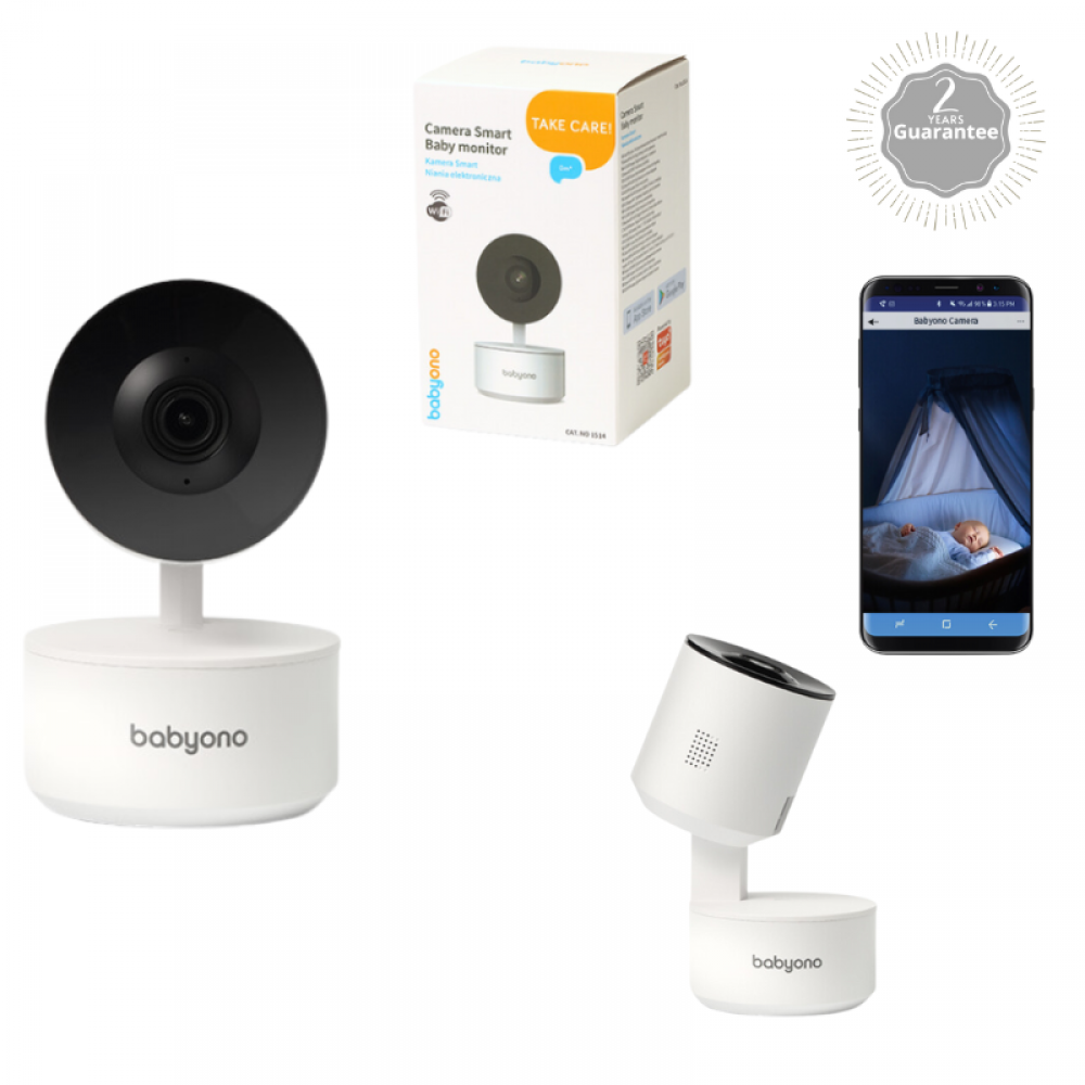 BABYONO: ΠΕΡΙΣΤΡΕΦΟΜΕΝΗ ΚΑΜΕΡΑ/ BABY MONITOR ΜΕ ΕΝΔΟΕΠΙΚΟΙΝΩΝΙΑ- FULL HD ΑΝΑΛΥΣΗ- ΝΥΧΤΕΡΙΝΗ ΛΗΨΗ & ΚΑΤΑΓΡΑΦΗ(BN1514)