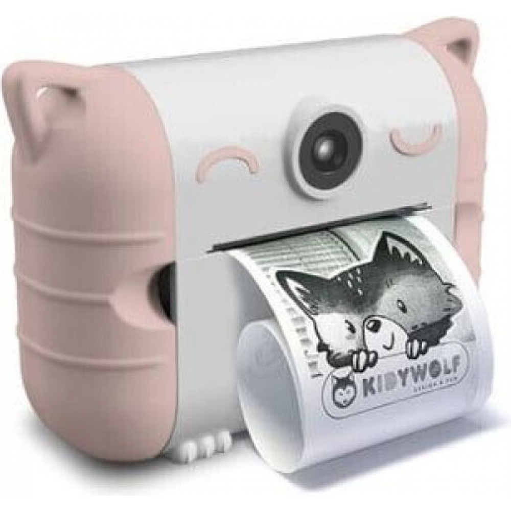KIDYWOLFΦΩΤΟΓΡΑΦΙΚΗ ΜΗΧΑΝΗ ΜΕ ΘΕΡΜΙΚΗ ΕΚΤΥΠΩΣΗ ΡΟΖ INSTANT CAMERA (KDW-181238)