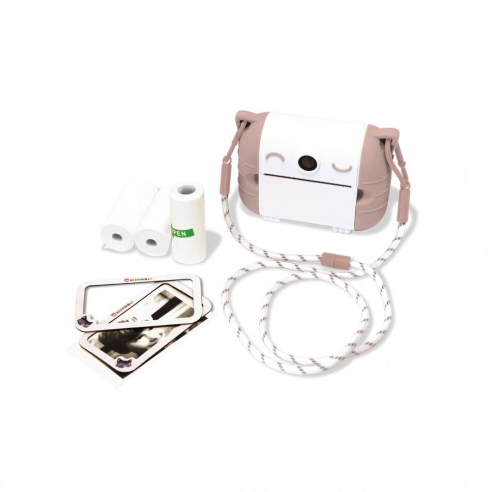 KIDYWOLFΦΩΤΟΓΡΑΦΙΚΗ ΜΗΧΑΝΗ ΜΕ ΘΕΡΜΙΚΗ ΕΚΤΥΠΩΣΗ ΡΟΖ INSTANT CAMERA (KDW-181238)