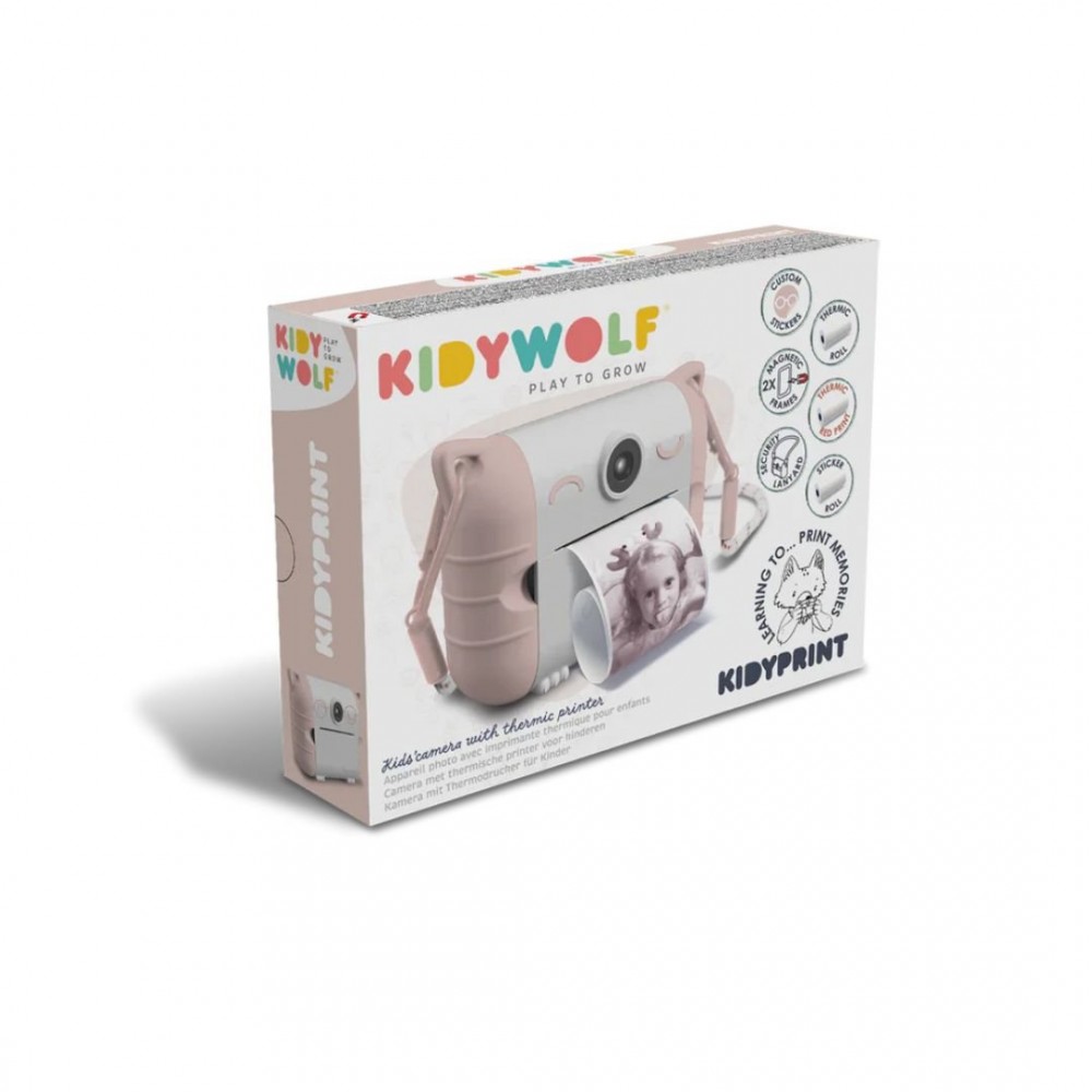 KIDYWOLFΦΩΤΟΓΡΑΦΙΚΗ ΜΗΧΑΝΗ ΜΕ ΘΕΡΜΙΚΗ ΕΚΤΥΠΩΣΗ ΡΟΖ INSTANT CAMERA (KDW-181238)