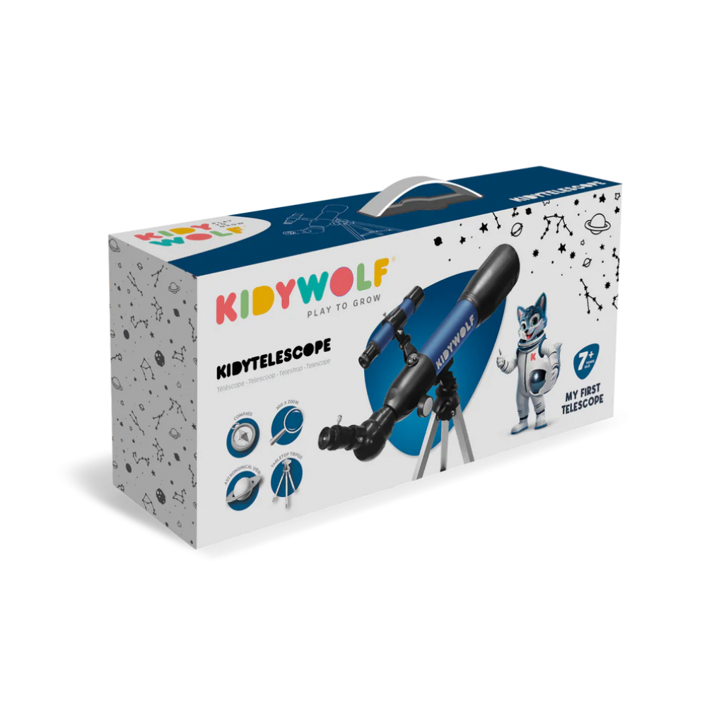 KIDYWOLF ΠΑΙΔΙΚΟ ΦΟΡΗΤΟ ΤΗΛΕΣΚΟΠΙΟ ΜΕ ΤΡΙΠΟΔΟ ΜΕΓΕΘΥΝΣΗ ΕΩΣ 180X & ΠΥΞΊΔΑ (KDW-181818)
