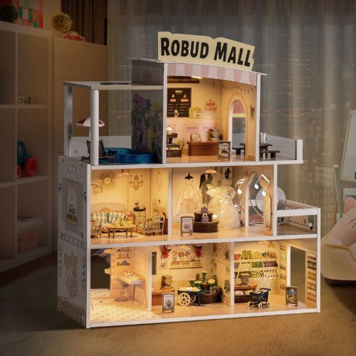 A-PLAY ΞΥΛΙΝΟ ΚΟΥΚΛΟΣΠΙΤΟ ΜΕ 6 ΔΩΜΑΤΙΑ SHOPPING MALL (MST-RB-WDH08)