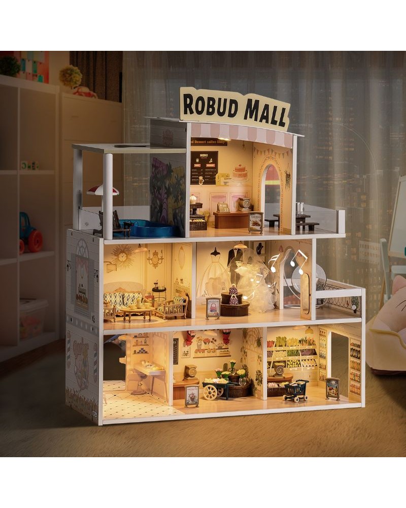 A-PLAY ΞΥΛΙΝΟ ΚΟΥΚΛΟΣΠΙΤΟ ΜΕ 6 ΔΩΜΑΤΙΑ SHOPPING MALL (MST-RB-WDH08)