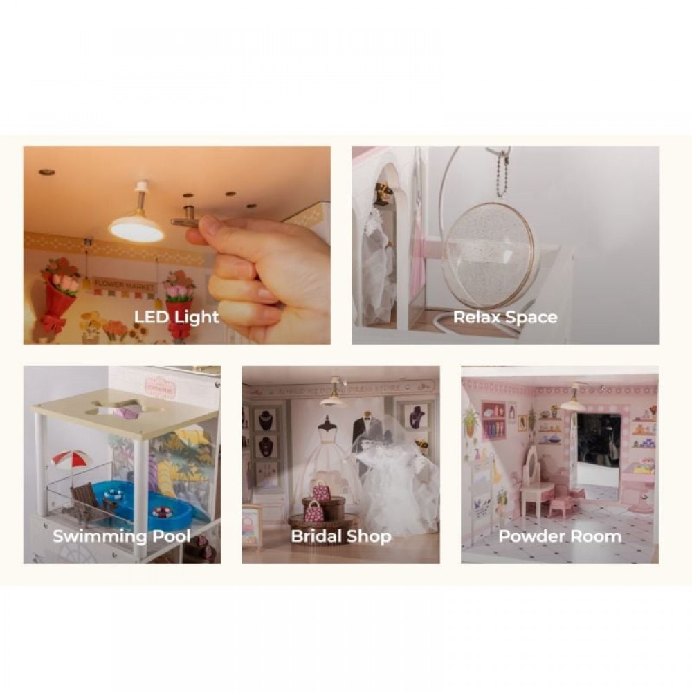 A-PLAY ΞΥΛΙΝΟ ΚΟΥΚΛΟΣΠΙΤΟ ΜΕ 6 ΔΩΜΑΤΙΑ SHOPPING MALL (MST-RB-WDH08)