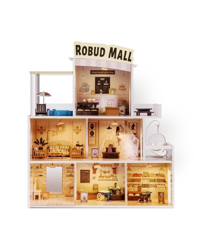 A-PLAY ΞΥΛΙΝΟ ΚΟΥΚΛΟΣΠΙΤΟ ΜΕ 6 ΔΩΜΑΤΙΑ SHOPPING MALL (MST-RB-WDH08)