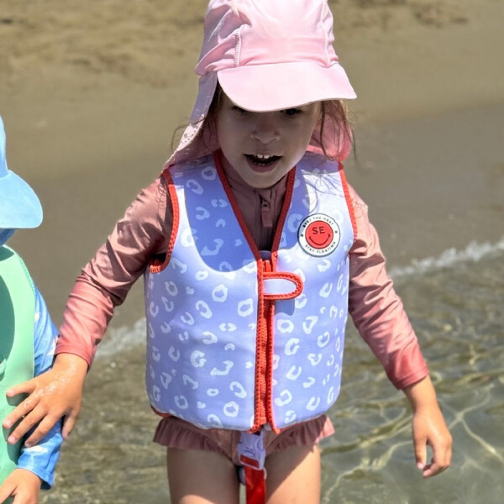 SWIM ESSENTIALS: ΣΩΣΙΒΙΟ ΓΙΛΕΚΟ ΚΟΛΥΜΒΗΣΗΣ ΜΕ ΙΜΑΝΤΑ ΑΣΦΑΛΕΙΑΣ ΓΙΑ ΠΑΙΔΙΑ 3-6 ΕΤΩΝ "LILA LEOPARD"(SWE-2023SE509)