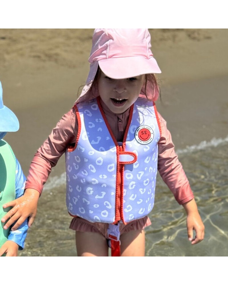 SWIM ESSENTIALS: ΣΩΣΙΒΙΟ ΓΙΛΕΚΟ ΚΟΛΥΜΒΗΣΗΣ ΜΕ ΙΜΑΝΤΑ ΑΣΦΑΛΕΙΑΣ ΓΙΑ ΠΑΙΔΙΑ 3-6 ΕΤΩΝ "LILA LEOPARD"(SWE-2023SE509)