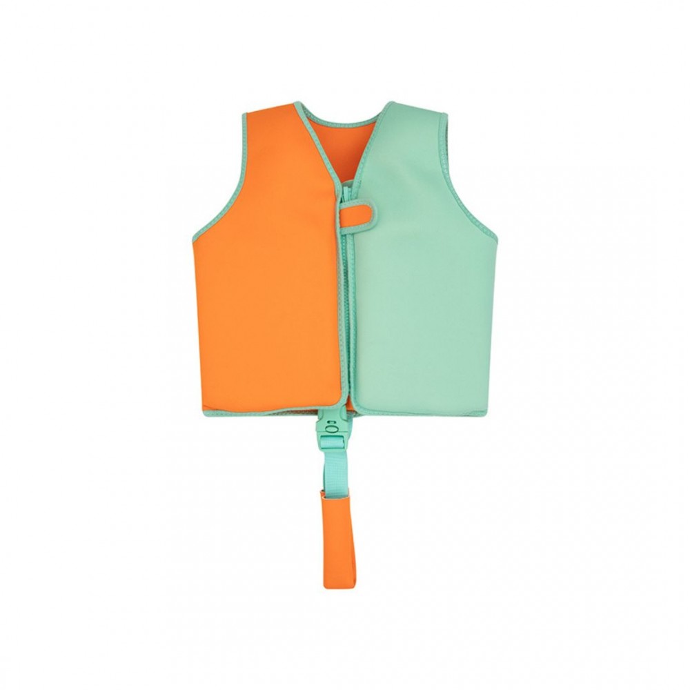 SWIM ESSENTIALS: ΣΩΣΙΒΙΟ ΓΙΛΕΚΟ ΚΟΛΥΜΒΗΣΗΣ ΜΕ ΙΜΑΝΤΑ ΑΣΦΑΛΕΙΑΣ ΓΙΑ ΠΑΙΔΙΑ 3-6 ΕΤΩΝ "ORANGE GREEN"(SWE-2023SE510)