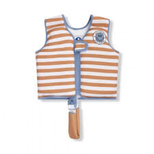 SWIM ESSENTIALS: ΣΩΣΙΒΙΟ ΓΙΛΕΚΟ ΚΟΛΥΜΒΗΣΗΣ ΜΕ ΙΜΑΝΤΑ ΑΣΦΑΛΕΙΑΣ ΓΙΑ ΠΑΙΔΙΑ 3-6 ΕΤΩΝ "BROWN WHITE STRIPED"(SWE-2024SE1068)