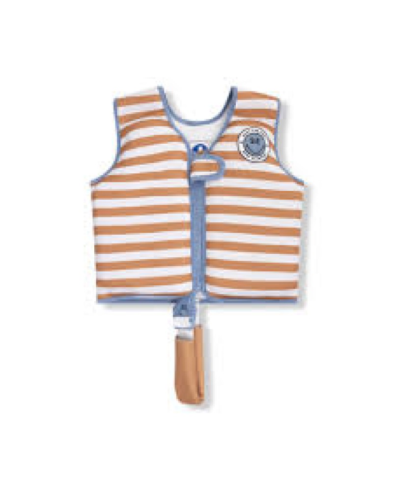 SWIM ESSENTIALS: ΣΩΣΙΒΙΟ ΓΙΛΕΚΟ ΚΟΛΥΜΒΗΣΗΣ ΜΕ ΙΜΑΝΤΑ ΑΣΦΑΛΕΙΑΣ ΓΙΑ ΠΑΙΔΙΑ 3-6 ΕΤΩΝ "BROWN WHITE STRIPED"(SWE-2024SE1068)