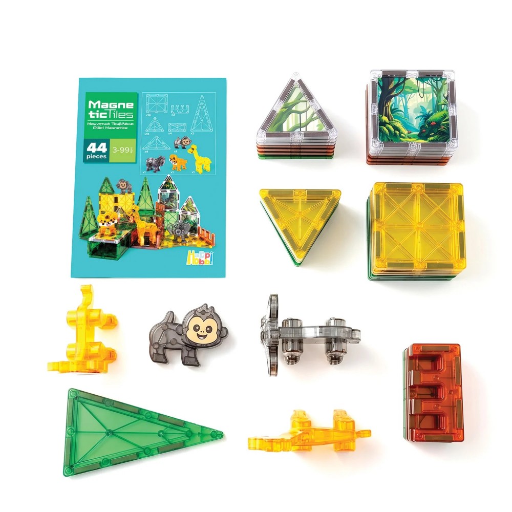 HAPPIHOBBI ΜΑΓΝΗΤΙΚΑ ΤΟΥΒΛΑΚΙΑ SAFARI ADVENTURE 44PCS (1029-64603)