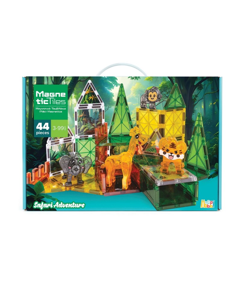 HAPPIHOBBI ΜΑΓΝΗΤΙΚΑ ΤΟΥΒΛΑΚΙΑ SAFARI ADVENTURE 44PCS (1029-64603)