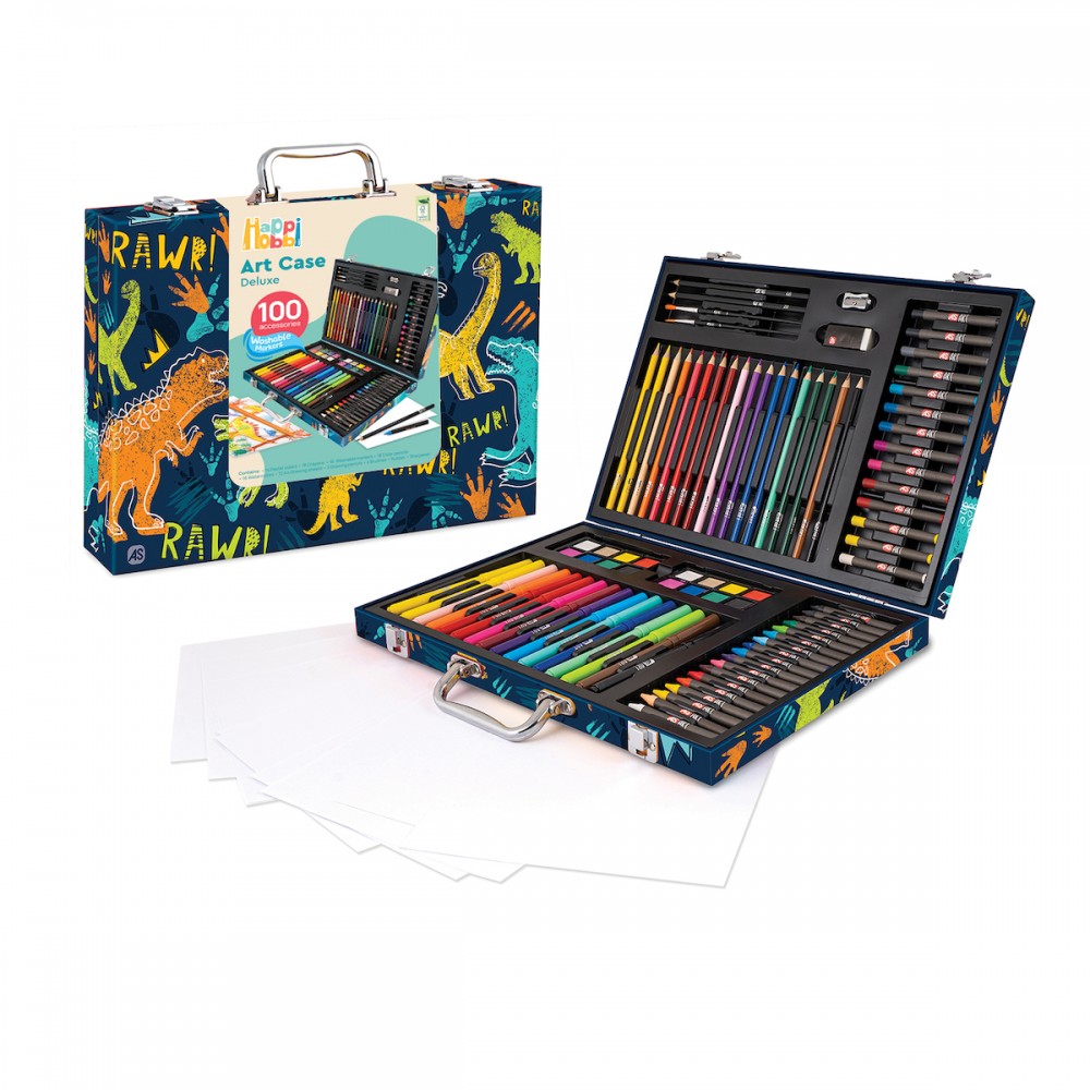 HAPPIHOBBI ΚΑΣΕΤΙΝΑ ΖΩΓΡΑΦΙΚΗΣ DELUXE ΔΕΙΝΟΣΑΥΡΟΣ ΜΕ 100 ΑΞΕΣΟΥΑΡ (1038-82059)