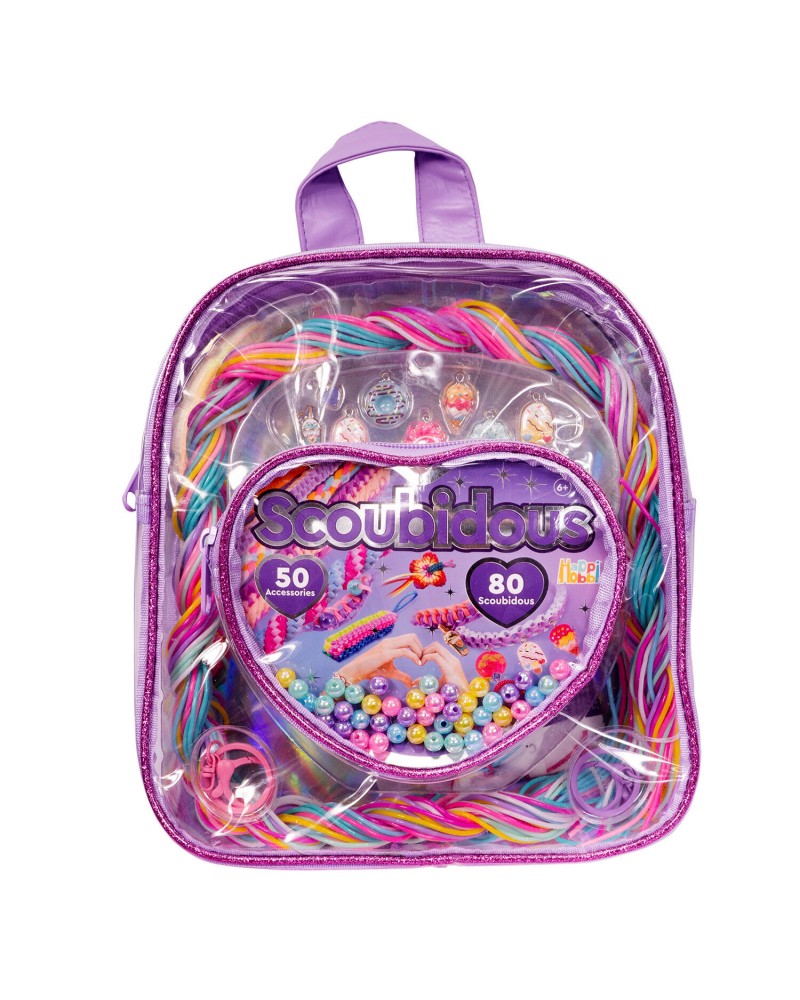 HAPPIHOBBI SCOUBIDOUS ΣΑΚΙΔΙΟ ΠΛΑΤΗΣ ΜΕ 80 SCOUBIDOUS & ΑΞΕΣΟΥΑΡ (1080-25570)