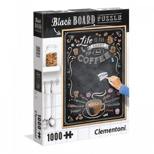 ΠΑΖΛ CLEMENTONI 1000 H.Q. ΜΑΥΡΟΠΙΝΑΚΑΣ Coffee (1260-39466)