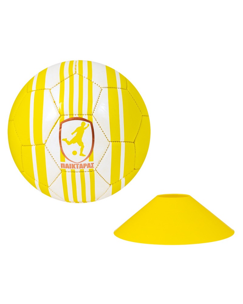 Παικταράς Κίτρινος Με Δερμάτινη Μπάλα Και 4 Κώνους (1500-15759)