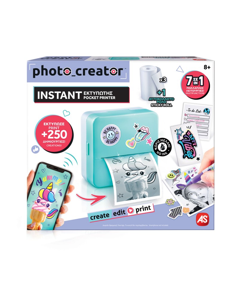 ΦΟΡΗΤΟΣ ΕΚΤΥΠΩΤΗΣ PRINT CREATOR - INSTANT POCKET PRINTER (1863-70607)