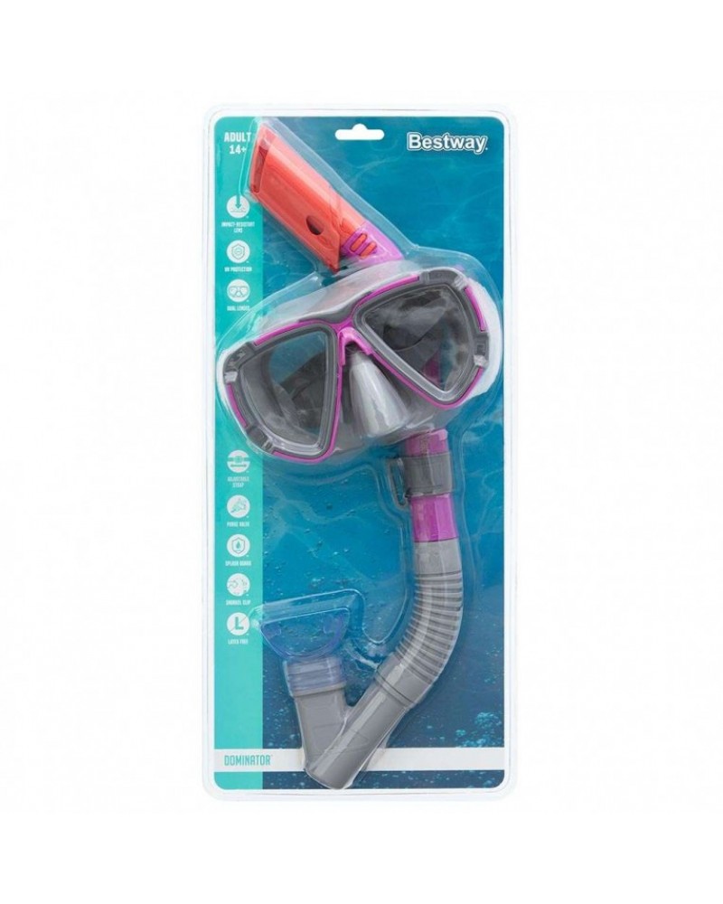 BESTWAY ΜΑΣΚΑ ΜΕ ΑΝΑΠΝΕΥΣΤΗΡΑ DOMINATOR ADULT 14+ ΡΟΖ (24029)