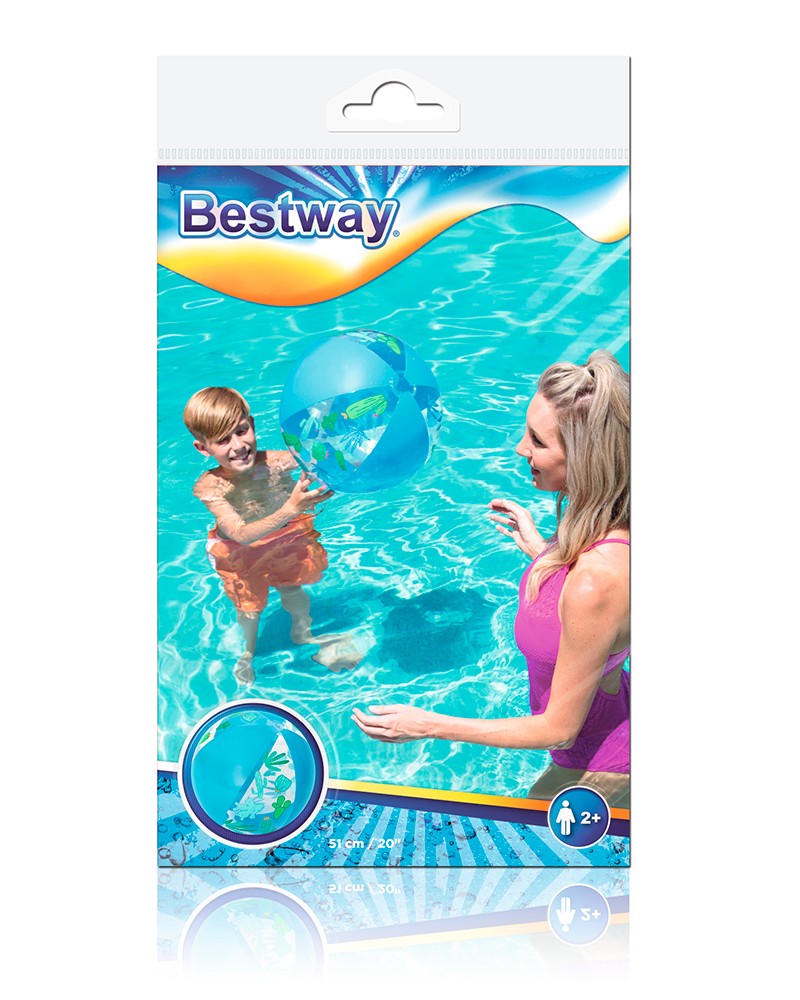 BESTWAY ΦΟΥΣΚΩΤΗ ΜΠΑΛΑ ΠΑΡΑΛΙΑΣ ΓΑΛΑΖΙΑ 51ΕΚ (31036)