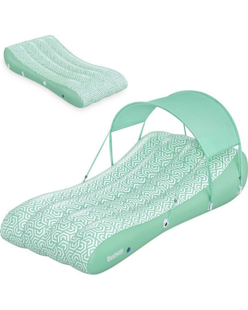 BESTWAY ΦΟΥΣΚΩΤΟ ΣΤΡΩΜΑ COMFY CHILL LOUNGE ΜΕ ΣΚΙΑΣΤΡΟ ΤΙΡΚΟΥΑΖ (43729)