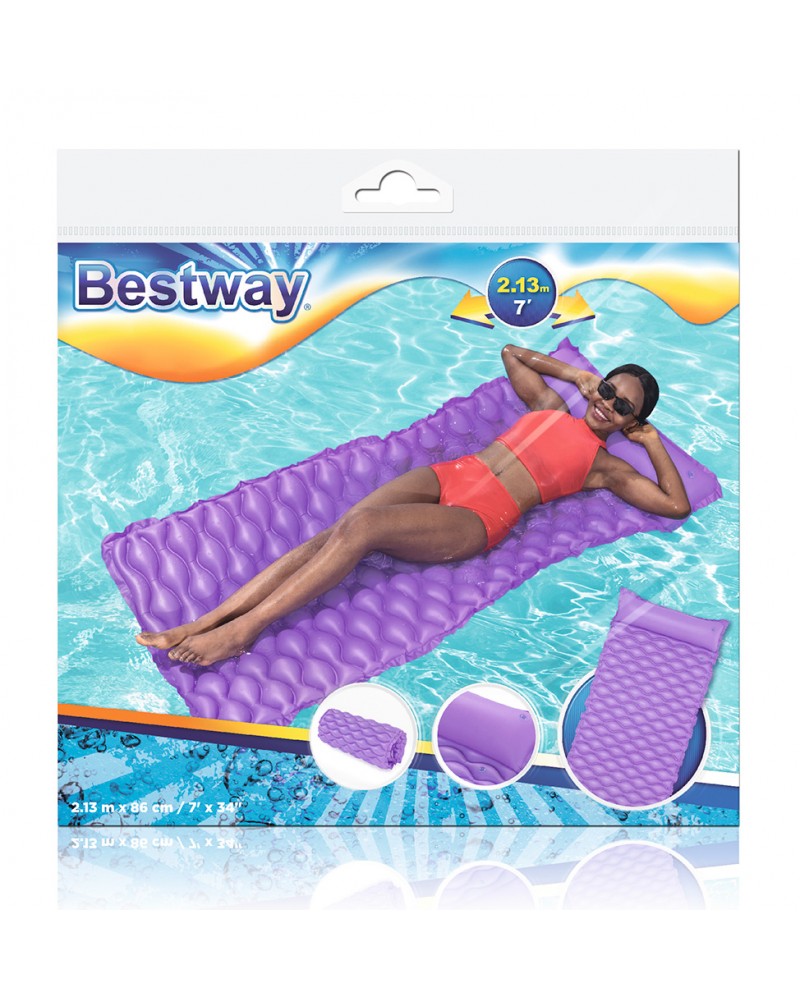 BESTWAY ΦΟΥΣΚΩΤΟ ΣΤΡΩΜΑ 213X86 εκ. FLOAT 'N ROLL ΜΩΒ (44020)