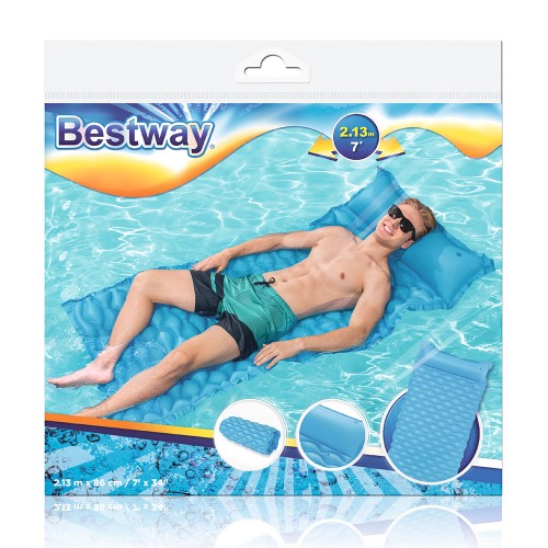 BESTWAY ΦΟΥΣΚΩΤΟ ΣΤΡΩΜΑ 213X86 εκ. FLOAT 'N ROLL ΜΠΛΕ (44020)