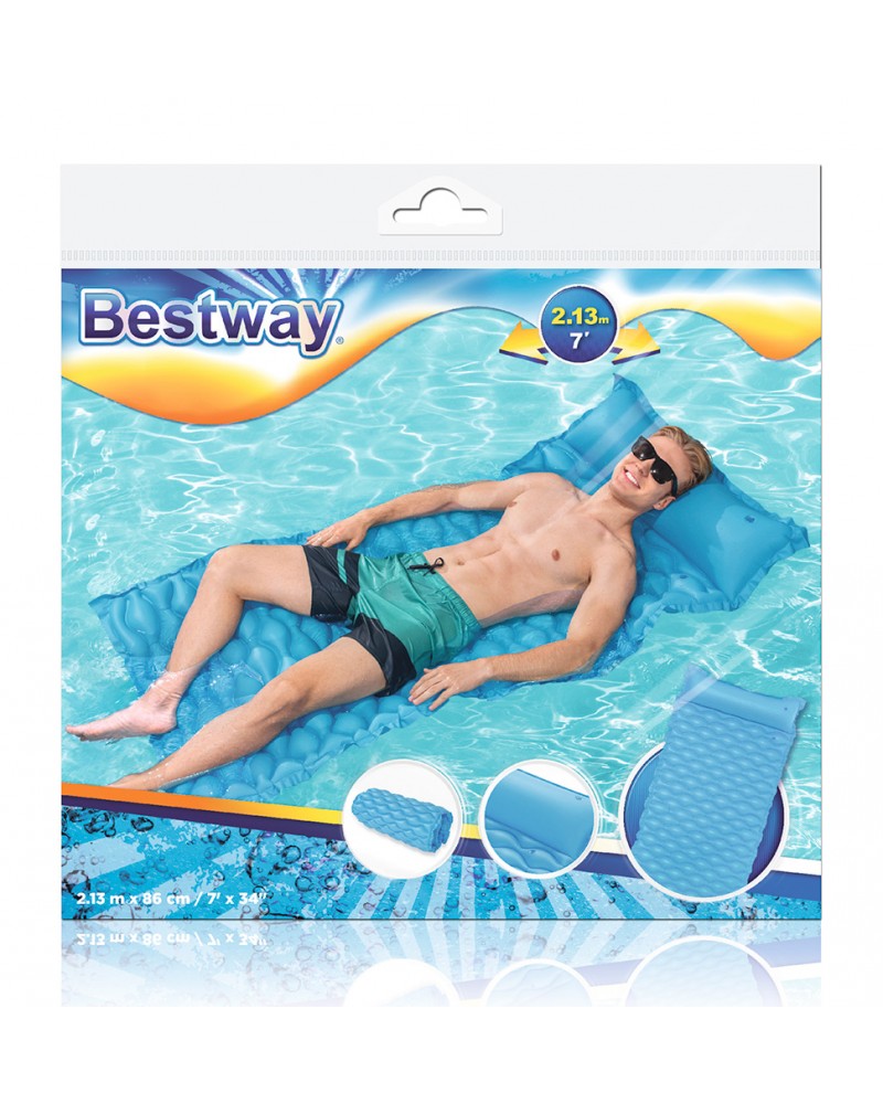 BESTWAY ΦΟΥΣΚΩΤΟ ΣΤΡΩΜΑ 213X86 εκ. FLOAT 'N ROLL ΜΠΛΕ (44020)