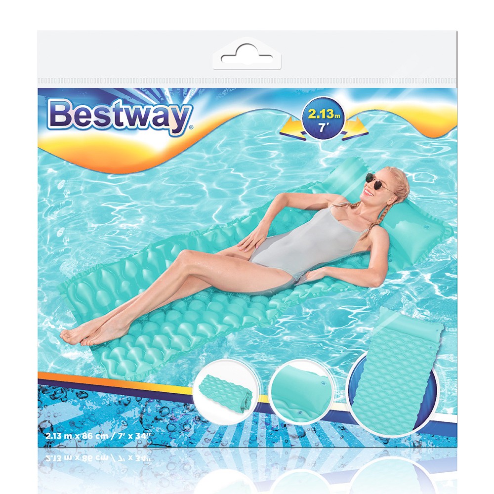 BESTWAY ΦΟΥΣΚΩΤΟ ΣΤΡΩΜΑ 213X86 εκ. FLOAT 'N ROLL ΤΥΡΚΟΥΑΖ (44020)