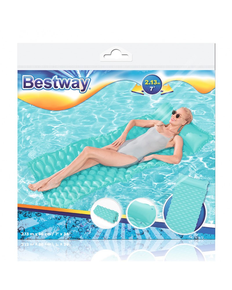 BESTWAY ΦΟΥΣΚΩΤΟ ΣΤΡΩΜΑ 213X86 εκ. FLOAT 'N ROLL ΤΥΡΚΟΥΑΖ (44020)