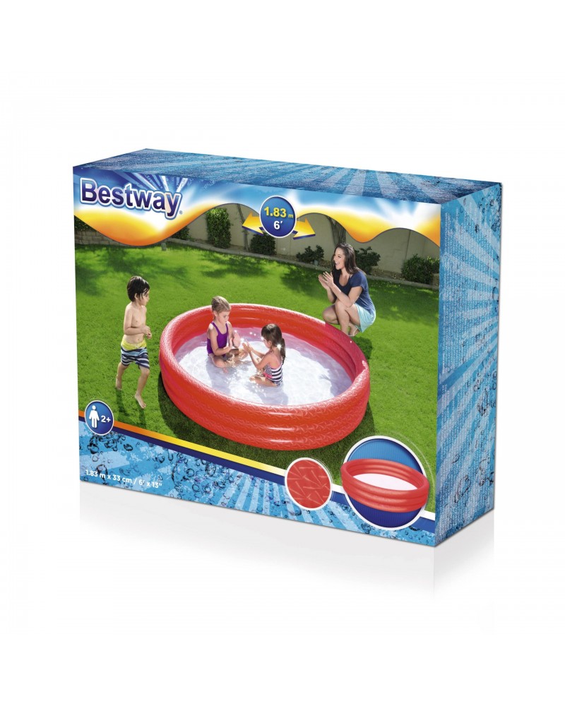 BESTWAY ΦΟΥΣΚΩΤΗ ΠΙΣΙΝΑ ΣΤΡΟΓΓΥΛΗ ΓΙΑ ΕΞΩΤΕΡΙΚΟ ΧΩΡΟ ΚΟΚΚΙΝΟ (51027)