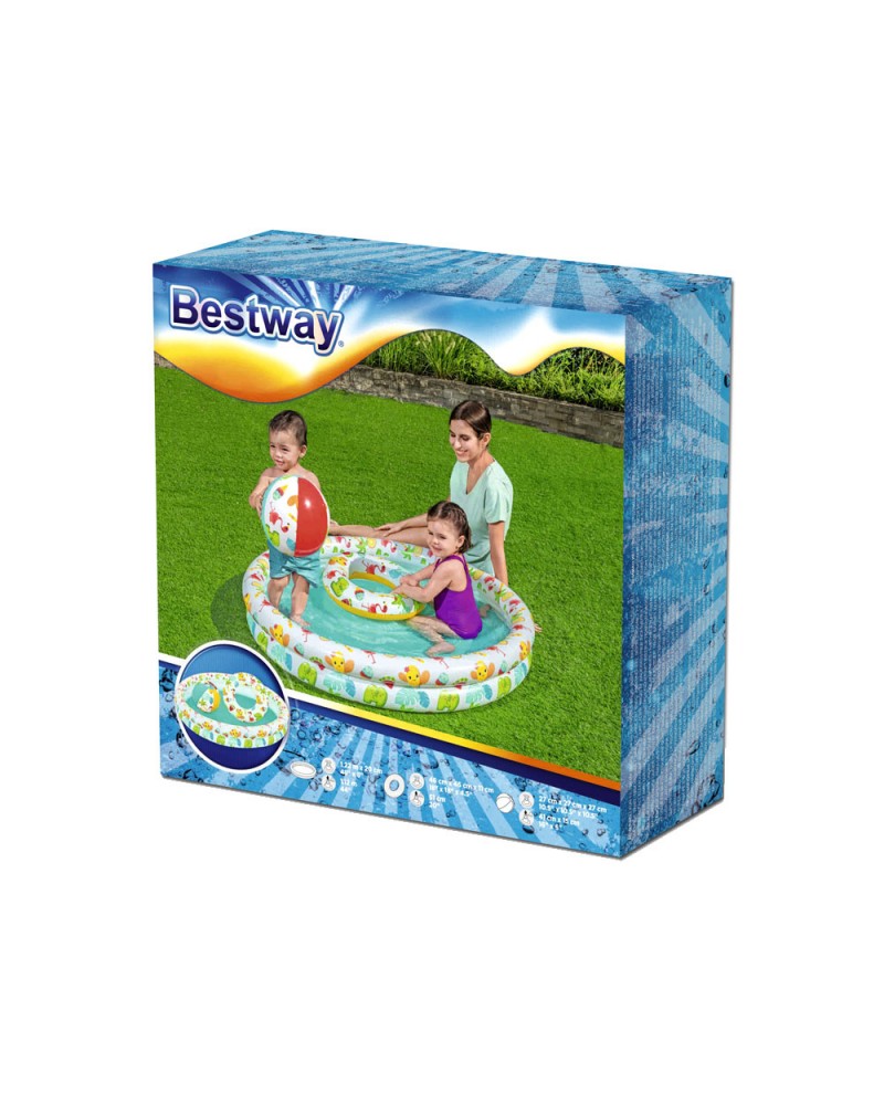 BESTWAY ΠΙΣΙΝΑ ΦΟΥΣΚΩΤΗ ΜΕ ΣΩΣΙΒΙΟ ΚΑΙ ΜΠΑΛΑ (51124)