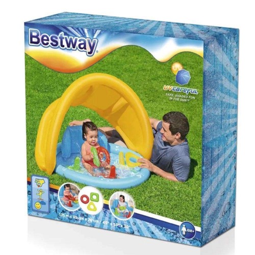 BESTWAY ΦΟΥΣΚΩΤΗ ΠΙΣΙΝΑ LIL’ SEASHAPES ΜΕ ΣΚΕΠΑΣΤΡΟ ΗΛΙΟΠΡΟΣΤΑΣΙΑΣ (52568)