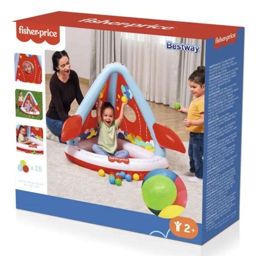 BESTWAY FISHER PRICE ΦΟΥΣΚΩΤΟΣ ΠΑΙΔΟΤΟΠΟΣ ROCKET PALS ΜΕ 15 ΜΠΑΛΆΚΙΑ 114X89X91ΕΚ. (93576)