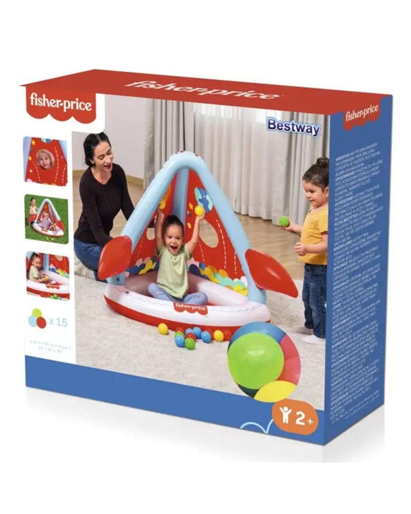 BESTWAY FISHER PRICE ΦΟΥΣΚΩΤΟΣ ΠΑΙΔΟΤΟΠΟΣ ROCKET PALS ΜΕ 15 ΜΠΑΛΆΚΙΑ 114X89X91ΕΚ. (93576)