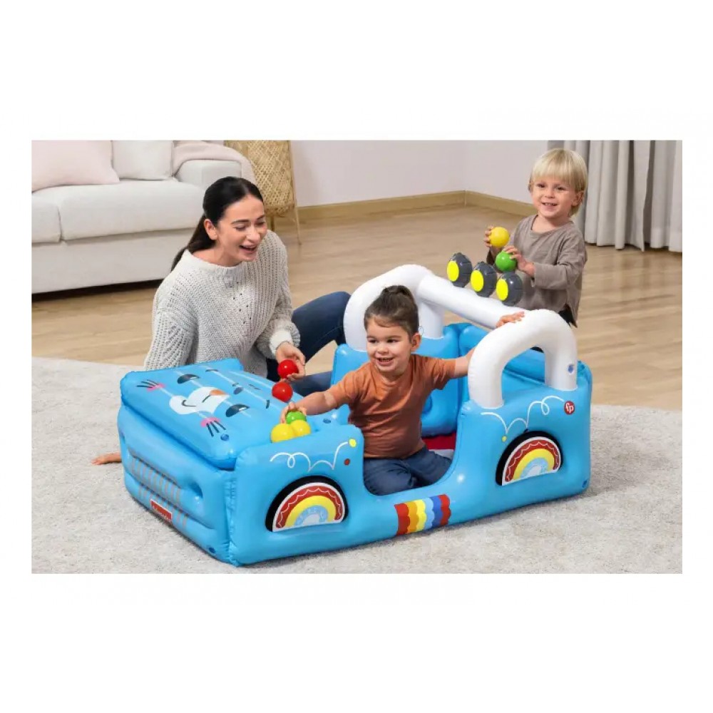 BESTWAY FISHER PRICE ΦΟΥΣΚΩΤΟΣ ΠΑΙΔΟΤΟΠΟΣ SMILIN SAFARI JEEP ΜΕ 25 ΜΠΑΛΑΚΙΑ (93577)
