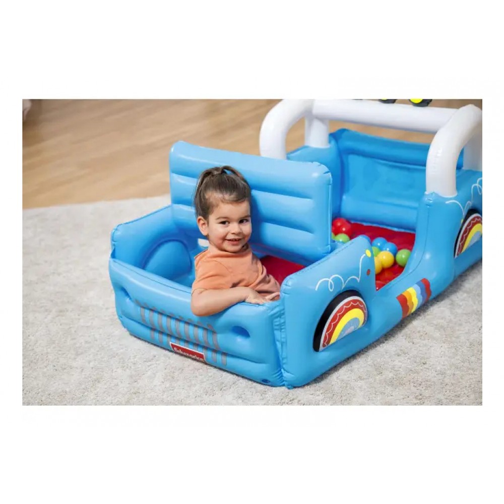 BESTWAY FISHER PRICE ΦΟΥΣΚΩΤΟΣ ΠΑΙΔΟΤΟΠΟΣ SMILIN SAFARI JEEP ΜΕ 25 ΜΠΑΛΑΚΙΑ (93577)