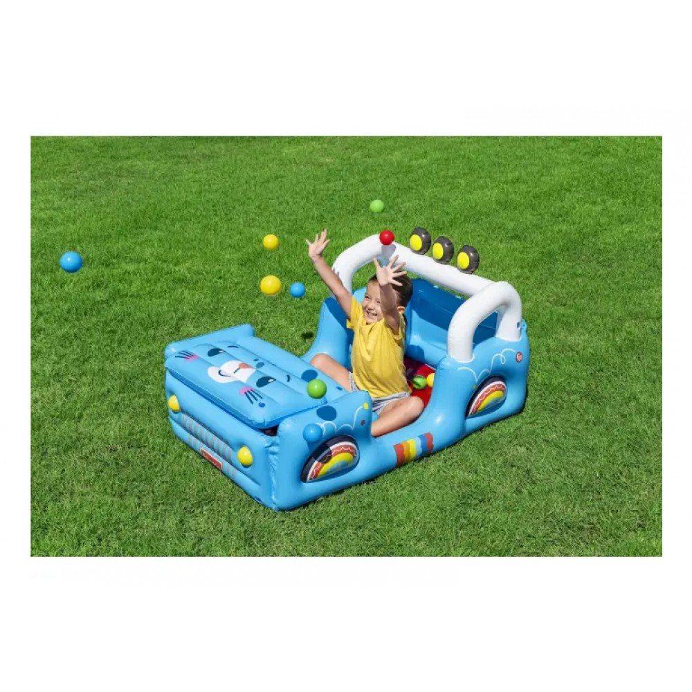 BESTWAY FISHER PRICE ΦΟΥΣΚΩΤΟΣ ΠΑΙΔΟΤΟΠΟΣ SMILIN SAFARI JEEP ΜΕ 25 ΜΠΑΛΑΚΙΑ (93577)