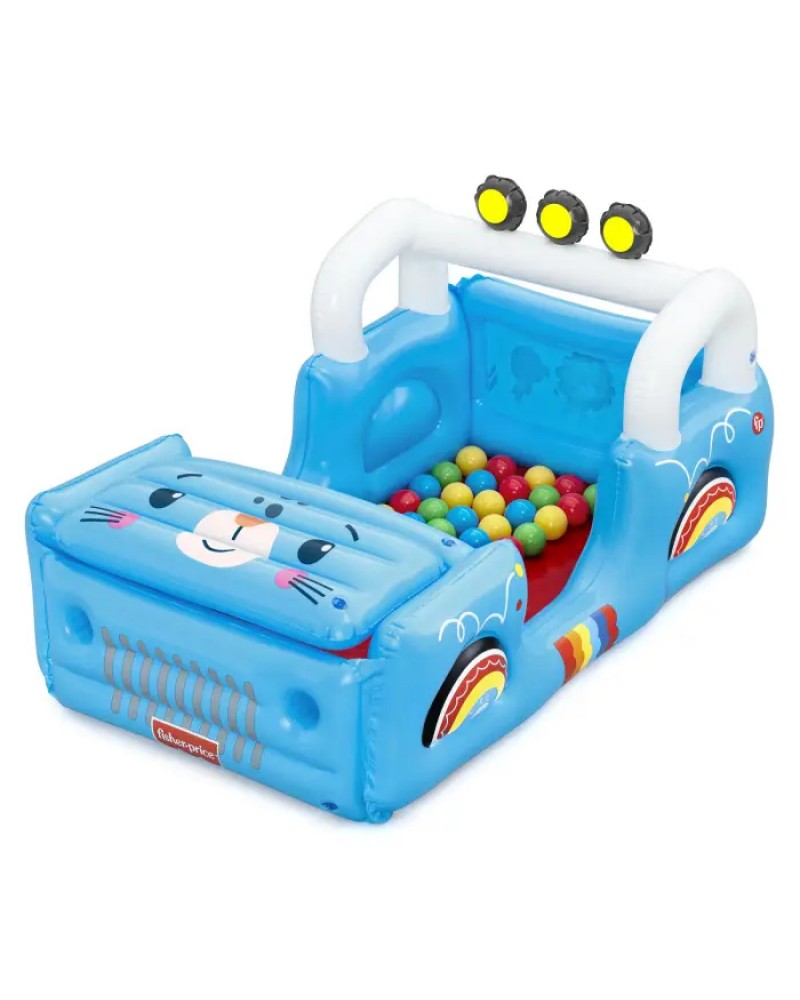 BESTWAY FISHER PRICE ΦΟΥΣΚΩΤΟΣ ΠΑΙΔΟΤΟΠΟΣ SMILIN SAFARI JEEP ΜΕ 25 ΜΠΑΛΑΚΙΑ (93577)