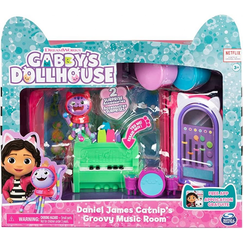 GABBY'S DOLLHOUSE DANIEL JAMES CATNIP' GROOVY MUSIC ROOM DELUXE ROOM SET  (20133094)