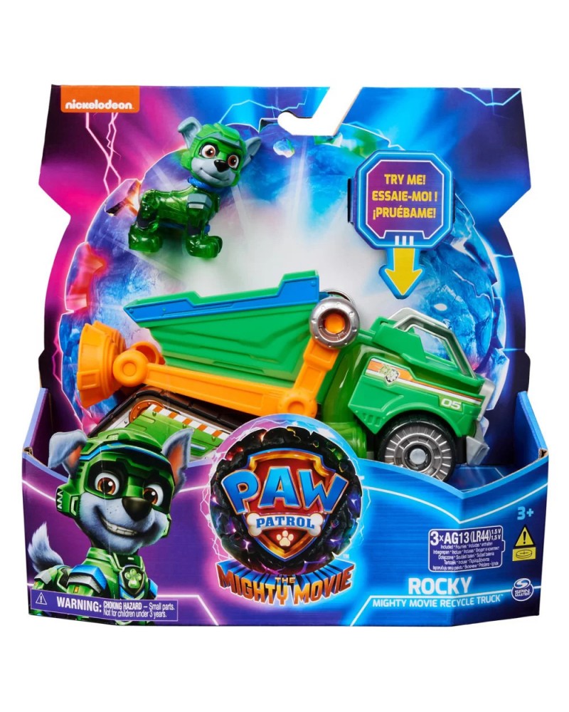 PAW PATROL MIGHTY MOVIE DELUXE ΟΧΗΜΑΤΑ ΔΙΑΣΩΣΗΣ ROCKY MIGHTY MOVIE RECYCLE TRUCK (20143009)