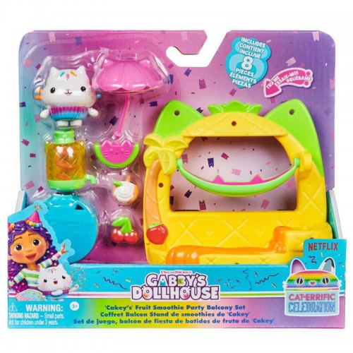 SPIN MASTER GABBY'S DOLLHOUSE: CAT-ERRIFIC CELEBRATION - 'CAKEY'S FRUIT SMOOTHIE PARTY BALCONI SET (20146520)