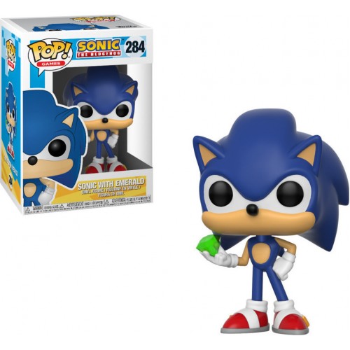 FUNKO POP! GAMES: SONIC THE HEDGEHOG - SONIC WITH EMERALD #284 VINYL FIGURE (20147)