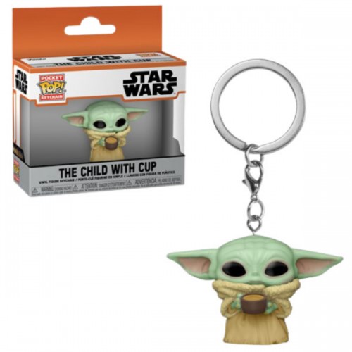 FUNKO POCKET POP!: THE MANDALORIAN - THE CHILD WITH CUP VINYL FIGURE KEYCHAIN (53042)