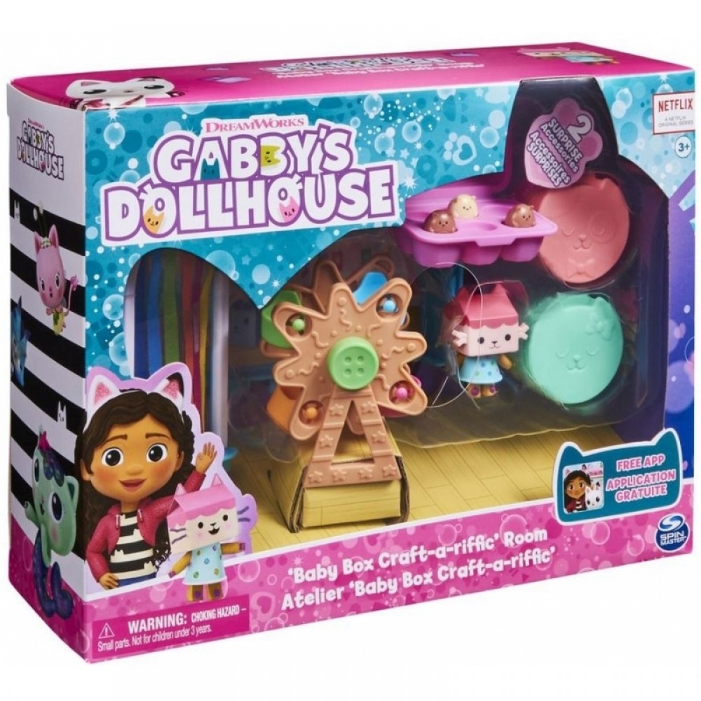 GABBY'S DOLLHOUSE: 'BABY BOX CRAFT-A-RIFFIC' ROOM - ART STUDY DELUXE ROOM SET (6064151)