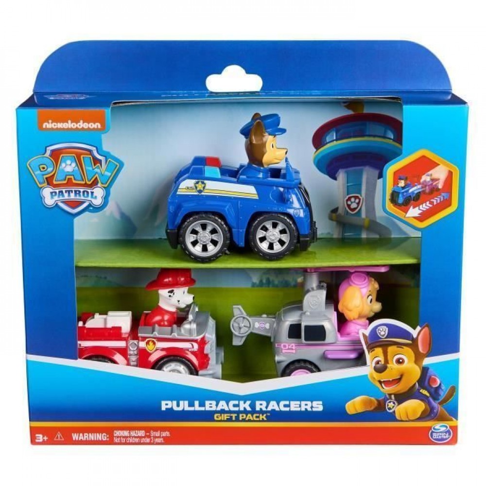 PAW PATROL PULL-BACK RACERS - GIFT PACK 3 VEHICLES (6070440)