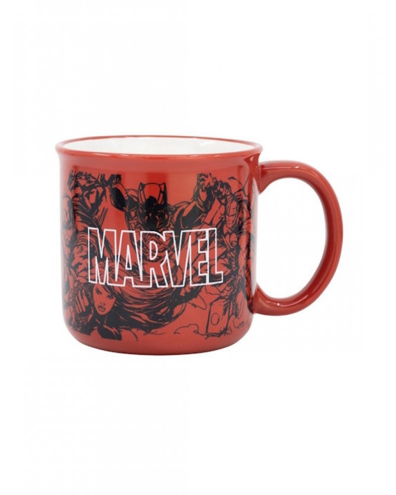 STOR: MARVEL PATTERN - CERAMIC BREAKFAST MUG IN GIFT BOX (400ML) (75434)