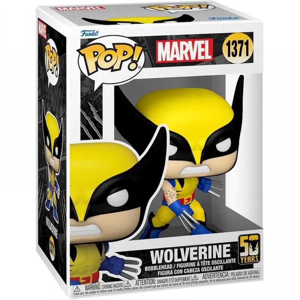 FUNKO POP! MARVEL: WOLVERINE 50TH - WOLVERINE (CLASSIC) #1371 BOBBLE-HEAD VINYL FIGURE (77438)