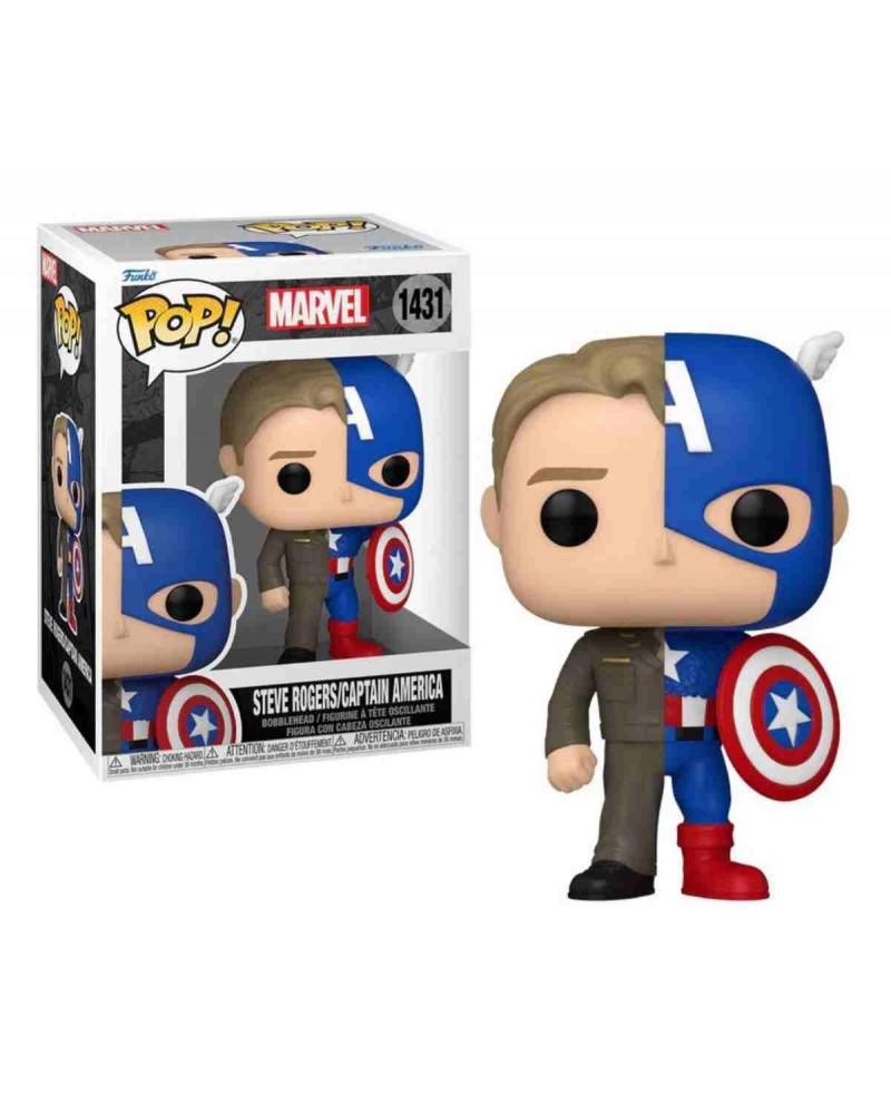 FUNKO POP! MARVEL: SPLIT - STEVE ROGERS/CAPTAIN AMERICA #1431 BOBBLE-HEAD VINYL FIGURE (80891)