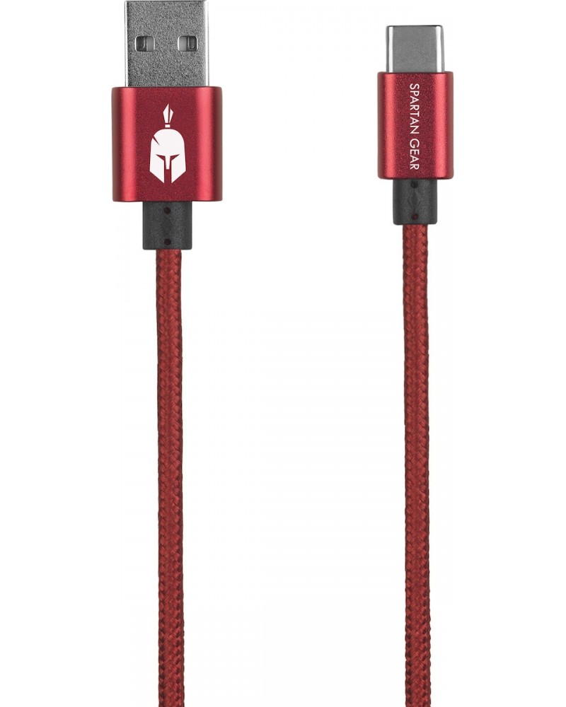 SPARTAN GEAR DOUBLE SIDED USB CABLE TYPE C , 2M  ΓΙΑ PS5 , XBOX SERIES X/S ,TABLET & MOBILE ΚΟΚΚΙΝΟ (SGCUSB02r)
