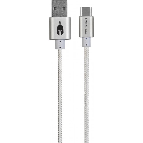 SPARTAN GEAR DOUBLE SIDED USB CABLE TYPE C , 2M  ΓΙΑ PS5 , XBOX SERIES X/S ,TABLET & MOBILE ΑΣΠΡΟ (SGCUSB02w)